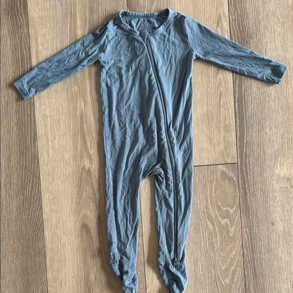 Hapiu Other - Hapiu Dusty Blue Footed One Piece with Long Sleeves and Zipper